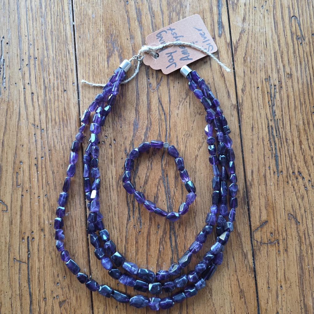 Jay King Mine Finds Amethyst Necklace and Bracelet Set